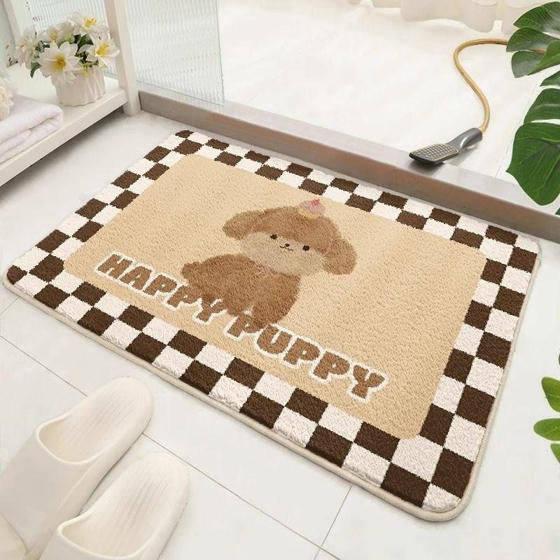 Cartoon Carpet, Bathroom Door Mat, Bathroom Absorbent Door Mat, Imitation Cashmere Quick Drying Anti Slip Foot Mat