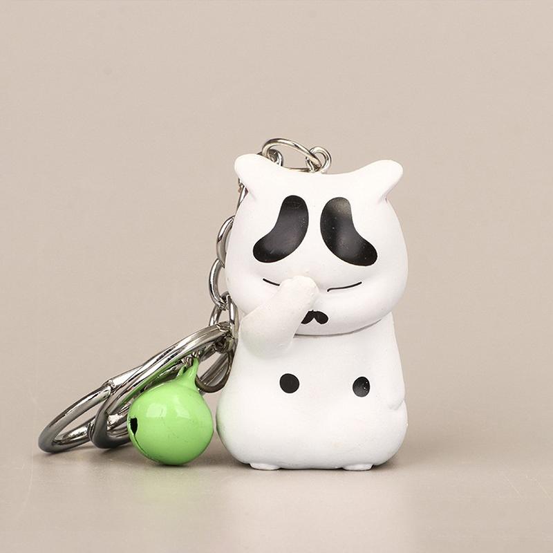 Face Cover Cat Keychain Cartoon Cute Kitten Doll Ornament Bag Bag Pendant Small Gift Accessories Keychain