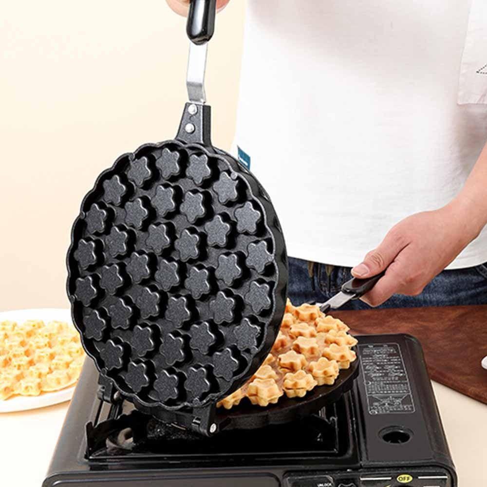 19/37 Holes Plum Blossom Cake Mold Long Handle Egg Waffler Iron  Baking Accessories