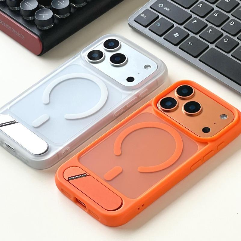 Fold Bracket Matte for Magsafe Case for 17 16 15 14 13 12 Pro Max Magnetic Stand Holder PC Cover for Air 16 Plus