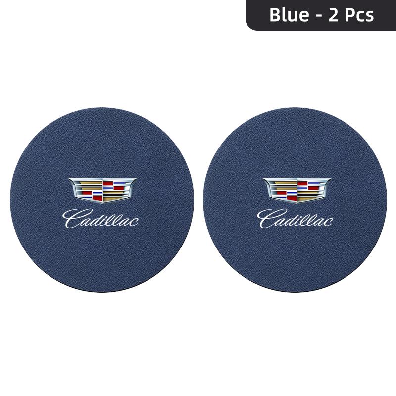 2Pcs Car Suede Water Cup Pad Anti-slip Coaster Accessorys for Cadillac ATS BLS CT4 CT6 CTS ESCALADE STS XLR XT4 XT5 XTS SLS