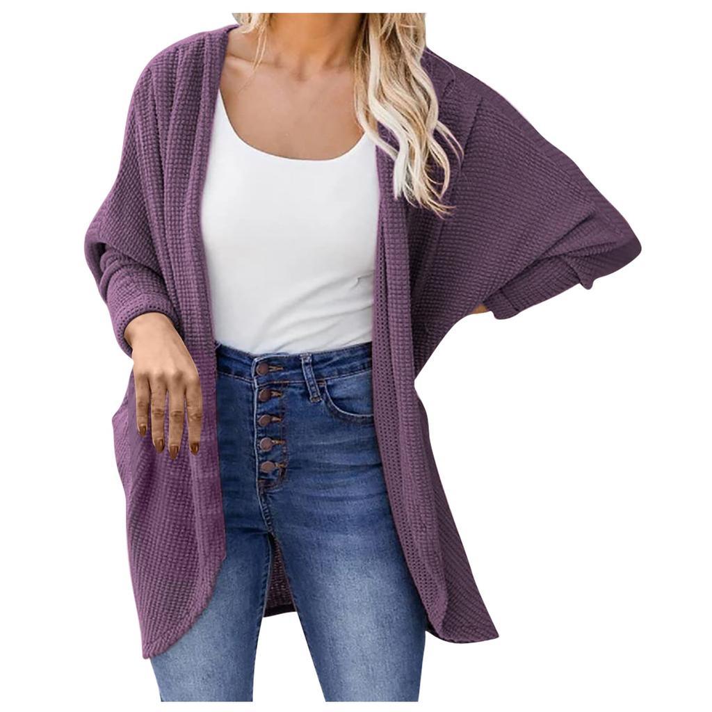 Women's Solid Color Comfortable Home Cardigan Long Shirt Shawl Jacket