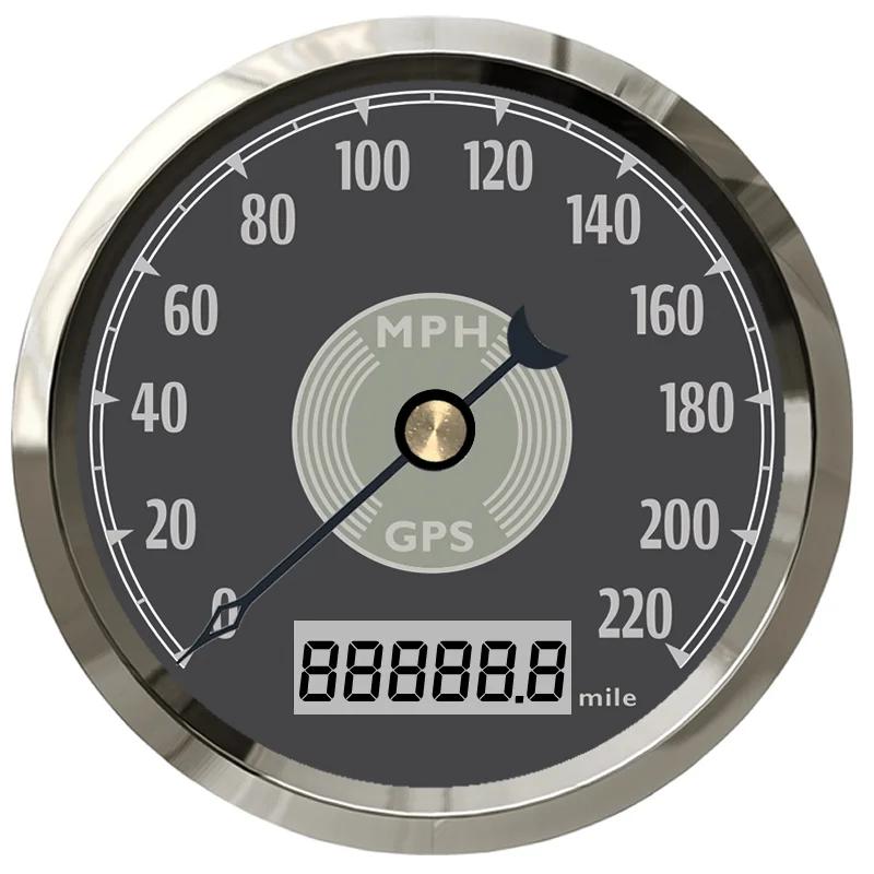 ELING 85mm GPS Speedometer 0-160km/h 0-220MPH Total Mileage Adjustable with Red Yellow Backlight for Car Yacht Universal 9-32V