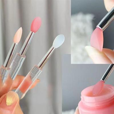 3 szt. Przenośny silikonowy pędzelek do ust z osłoną miękki wielofunkcyjny aplikator balsamu do ust szminka błyszczyk pędzle do makijażu