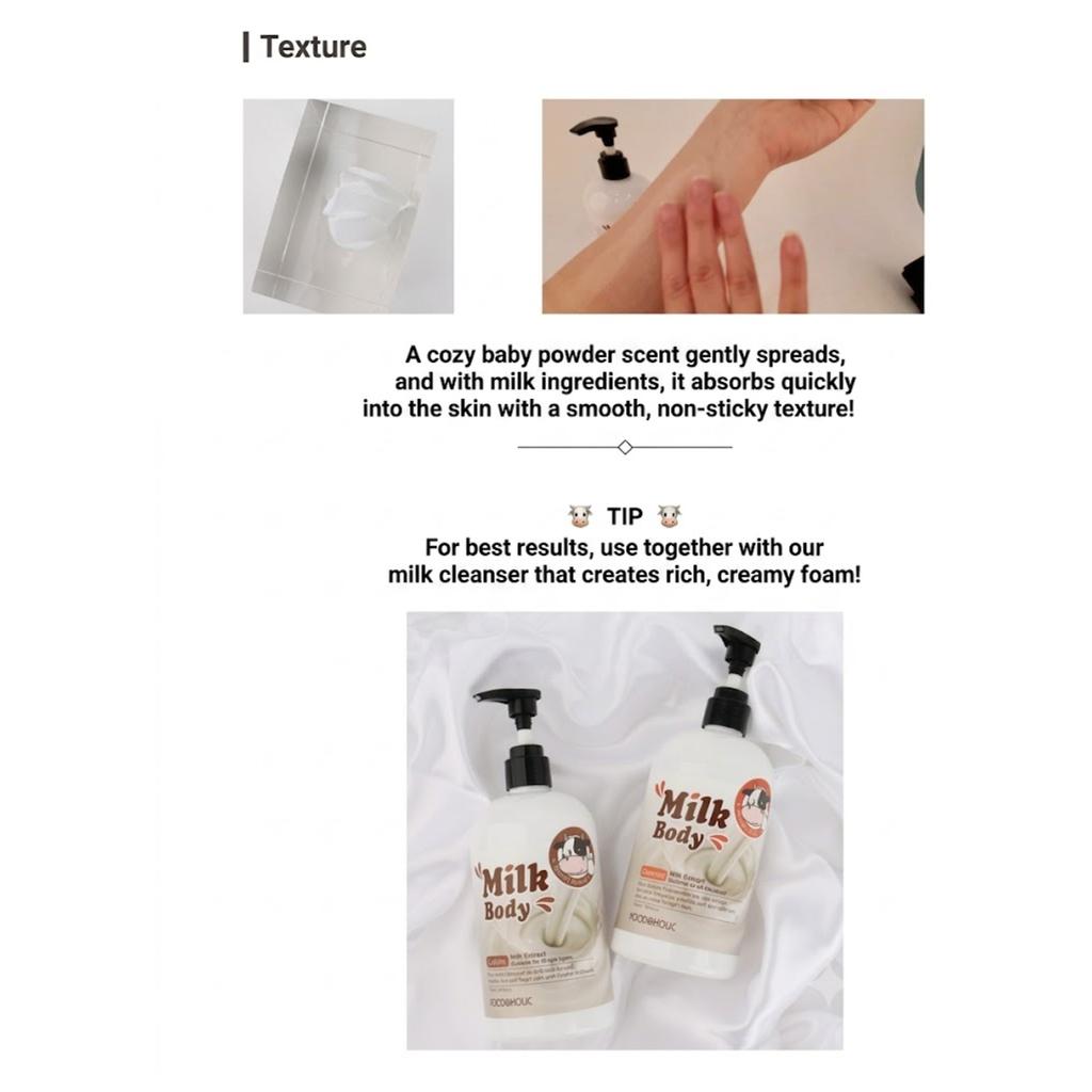 FoodaHolic Reine Milch Körperlotion 500ml – Nährendes Milcheiweiß Tief Hydrierende & Pflegende Körperpflege
