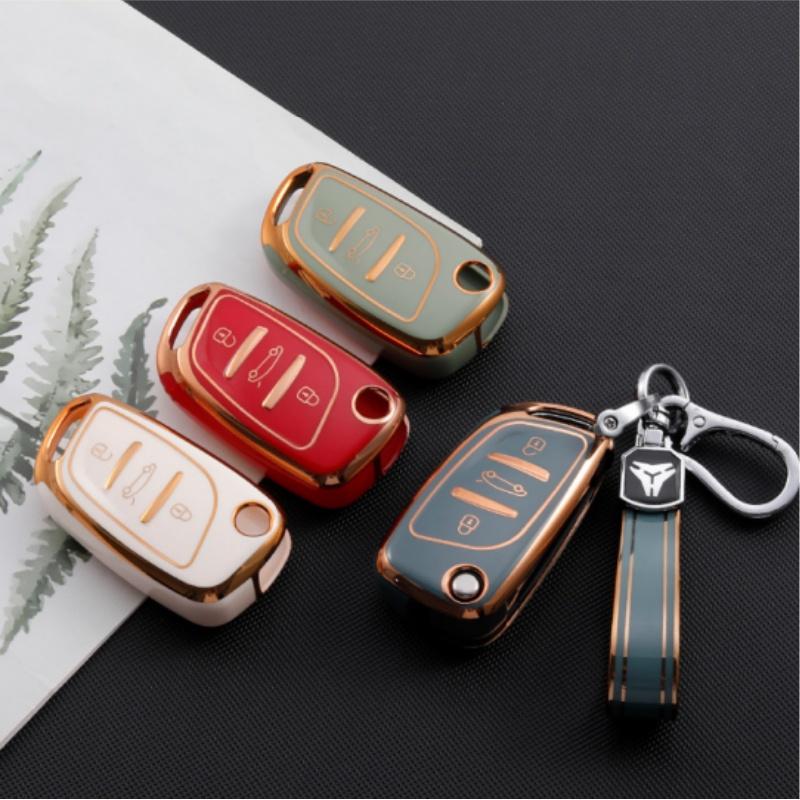 NEW TPU Car Key Case Cover Bag For Peugeot 107 207 307 407 308 607 Full Shell Keychain Accessories