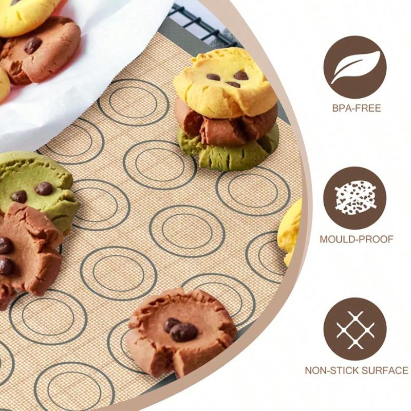 Tappetino da Forno in Silicone per Macaron - Tappetino Antiaderente in Silicone per la Cottura di Macaron, Fodera per Biscotti e Pasticceria