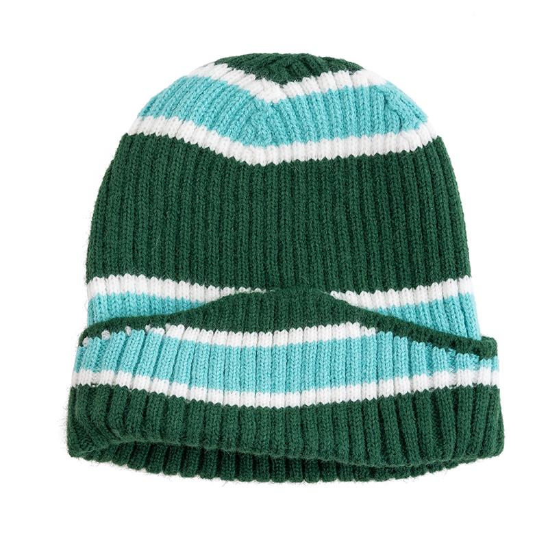 Unisex Kpop Style Winter Hats,Fashionable Beanie Hats For Young People, Couple Street Hats, Elegant Striped Design Knitted Hats