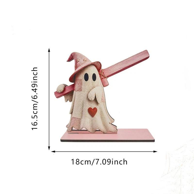1Pcs Vintage Pumpkin Ghost Cat Kitchen Decor Accessories Towel Holder Stand Wooden Halloween Paper Towel Rack For Home