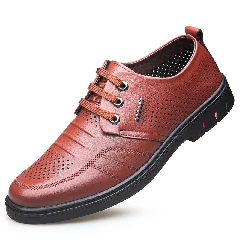 British Style Men's Casual Oxford Shoes Breathable Massage Sole Outdoor Commuting Leather Shoes Business Men's Work Shoes
