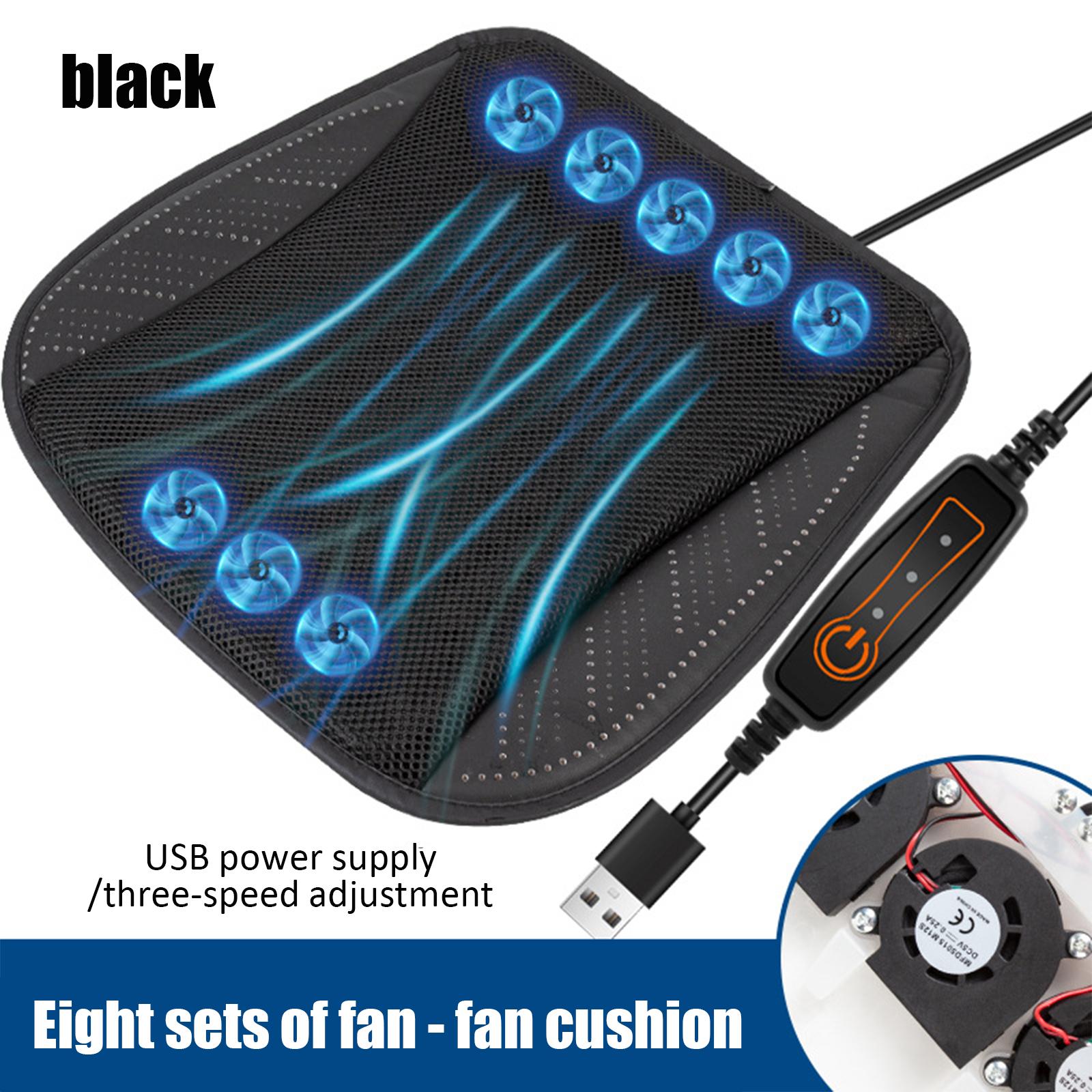 

Car Summer Seat Cushion Auto Trim Simple Style Leather Cushioned Honeycomb Surface Usb Charging Universal Cars Seats Cushions чёрный