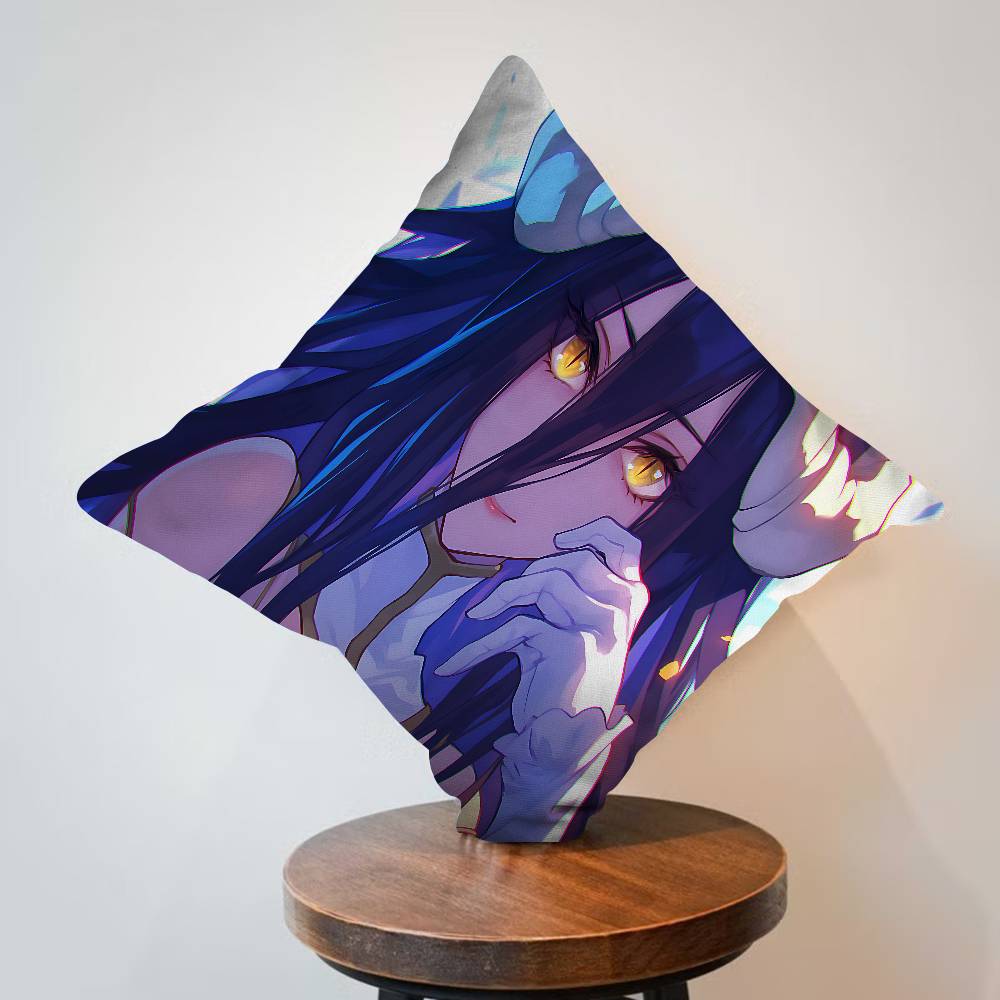 Gamer Albedo Anime Sexy Girls Cushion Cover Polyester Sofa Cushions Decorative Throw Pillows Home Decoration Pillowcover