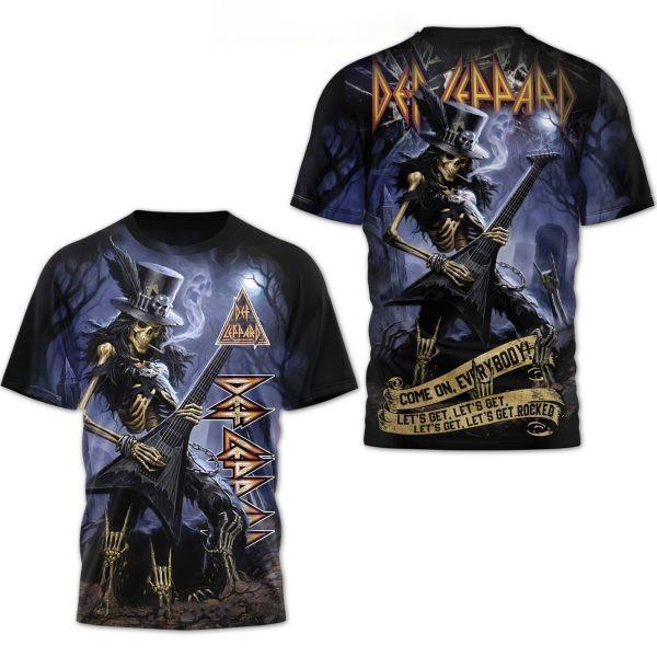 Hot Def Leppard Let’s Get Rocked Jack Skellington Halloween T-shirt S to 5XL 2F9 XXXL