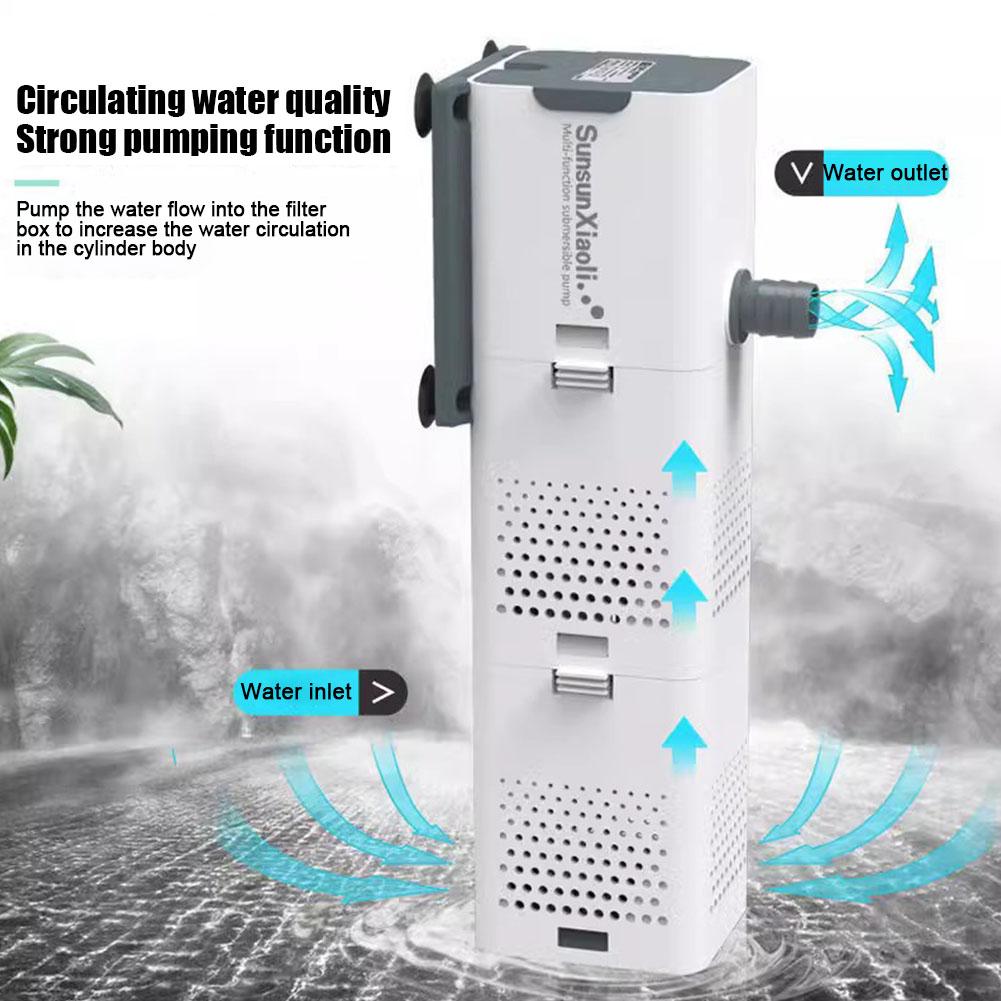 Aquarium Filter Pump Fish Tank Submersible Silent Air Oxygen Aerator Internal Water Pump Aquarium Oxygen Air Pump Wave Maker