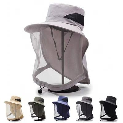 Foldable Bee Mosquito Hat Wide Brim Sun Protection Hat Casual Net Cover Fisherman Hat Women