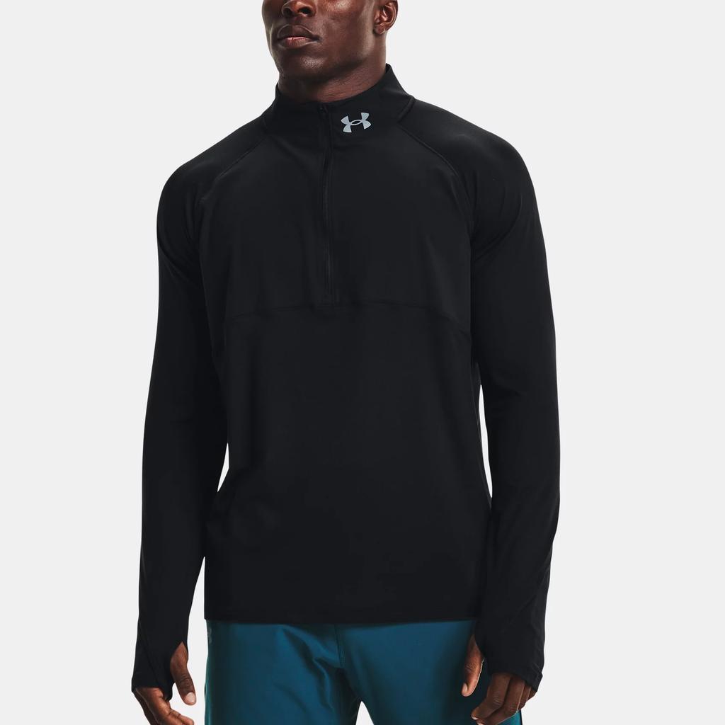 Under Armour Qualifier Logo Training Running Fitness Breathable Long Sleeve T-Shirt Men Tops Black 1365662-004