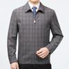 Wool Jacket for Middle-aged Men with Lapel Spring and Autumn Thin Middle-aged and Elderly Dad's Wool High-end Jackets for Leaders and Cadres