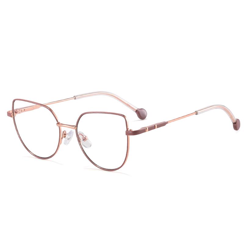 MS 97716 2024 New Kids Cat Eye Metal Thin Frame Children Optical Anti-Blue Light Glasses Eyewear Colorful Design Custom Logo