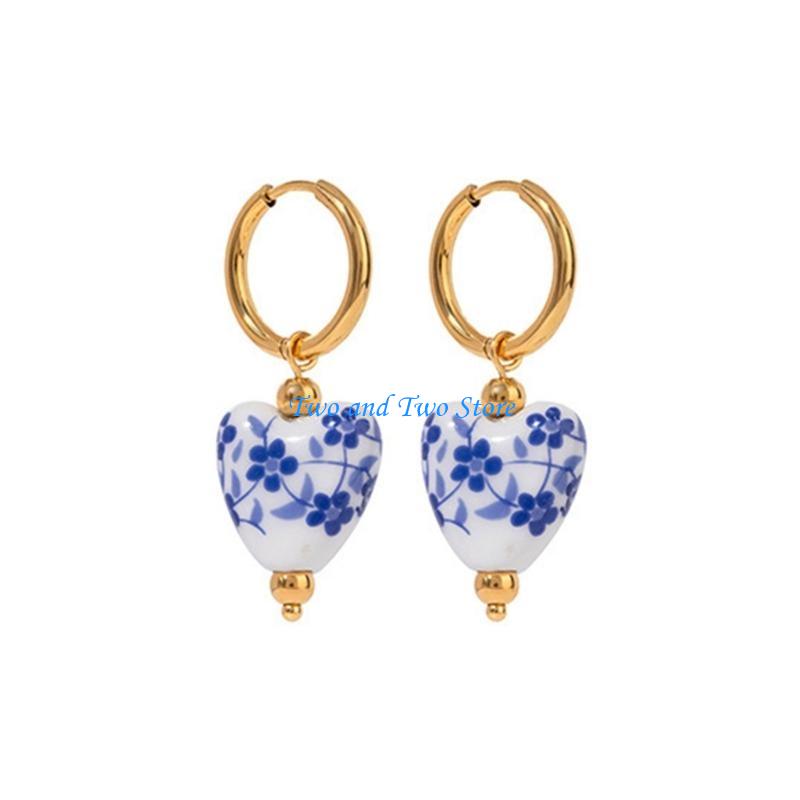 HX6F Practical Stainless Steel Fish Scallops Shells Charm Earrings Fashion Gold Color Jewelry for Women and Mom s Gifts