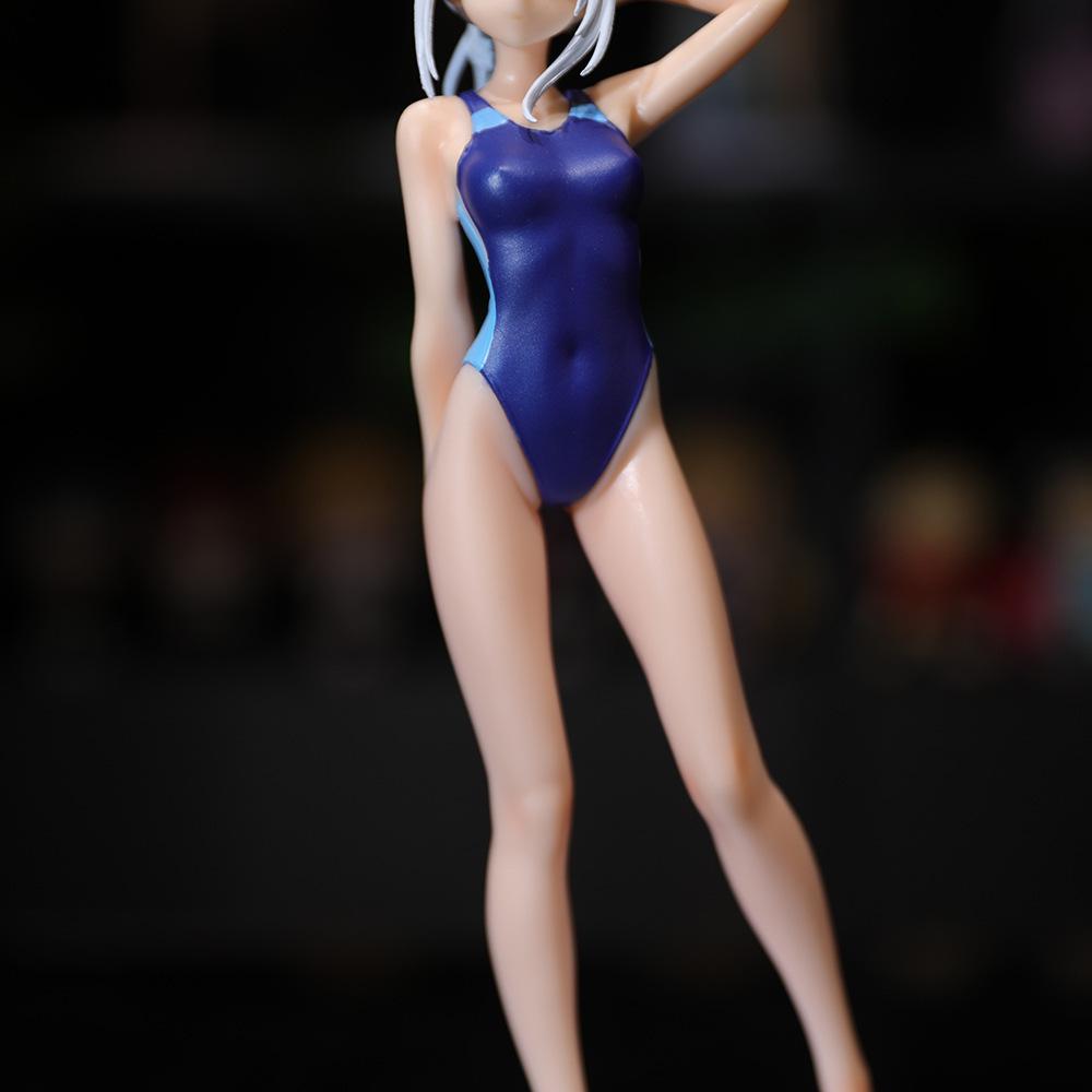 23CM Anime Game Azur Lane Sunaokami Shiroko Swimsuit Deadpool Anime Model Plaything Standing Posture Present Collection Action Figure