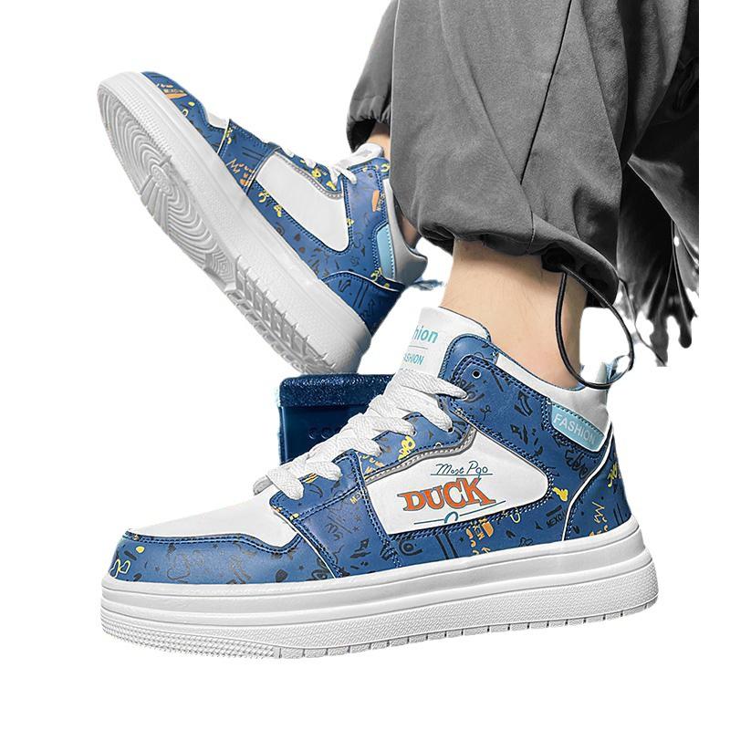 Autumn and winter high-top parent-child shoes boys' shoes middle-aged children's older children's men's and women's sports and leisure board shoe