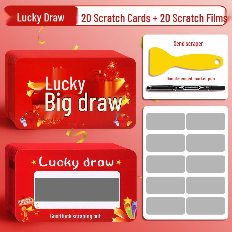 

Торговый центр Супермаркет Лотерейная скретч-карта - Сделай сам Счастливый праздничный билет в рукописном стиле