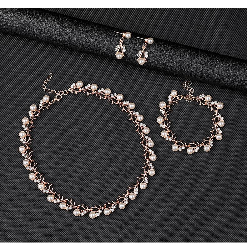 Set Nuntă Colier și Cercei cu Perle Coreene - Bijuterii la Modă din Aliaj Electroplacat