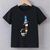 Teenage Astronaut Planeet Print T-shirt Summer Boys Fashion Casual Funny O-Neck Short Sleeve Children Colorful Tops T-shirt