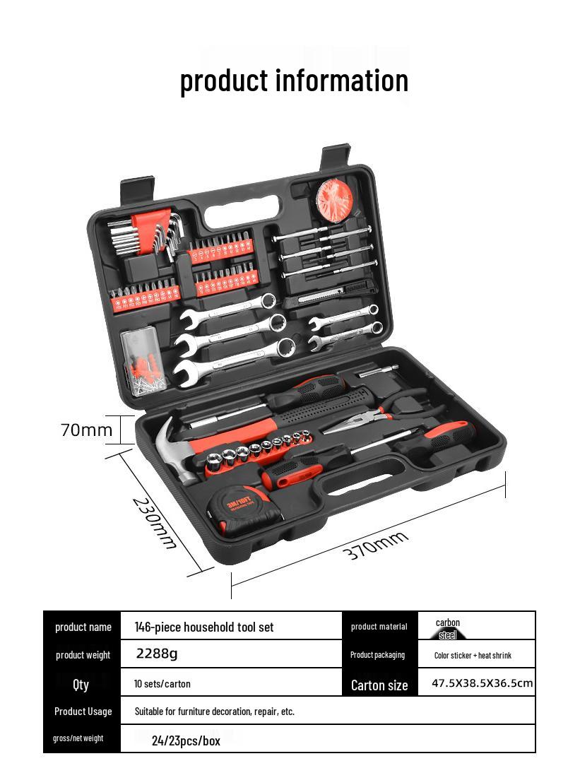 

Многофункциональный набор инструментов из 146 предметов с рукояткой для ремонта автомобиля