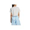 adidas Originals Firebird Cotton Loose Fit Striped T-Shirt Women Tops Gray IY9505