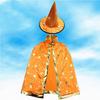 Children's Magic Wizard Cloak and Hat Set Star Pattern Long Robe Costume Cape for Performance Dress Up and Role Play Accessories