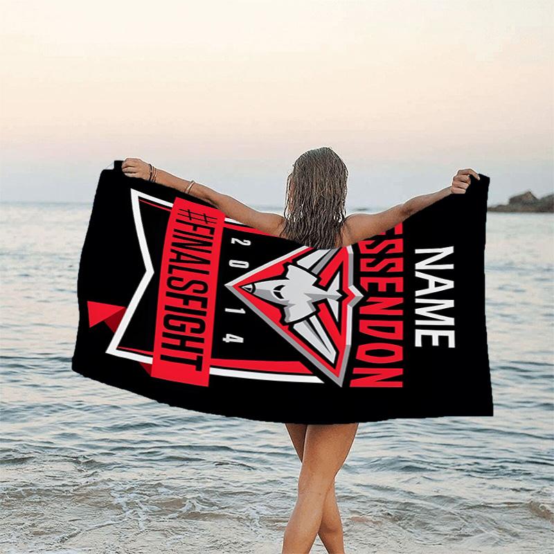 1pc Football20 Beach Towel with Custom Name, Beach/Swimming/Bath/Picnic/Camping Towel, Suitable for Seaside Beaches