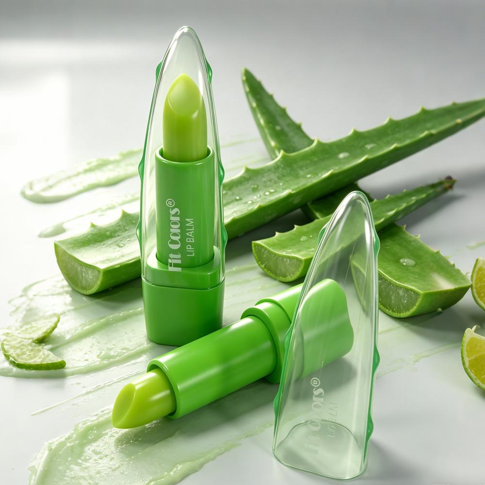 Aloe Vera Color Changing Lip Balm, Moisturizing Temperature Tinted Lipstick, Anti Chapping Nourishing Lip Care Treatment Makeup