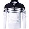 Essential Long-sleeve Striped Polo Shirt, Stylish Casual Top for Everyday.