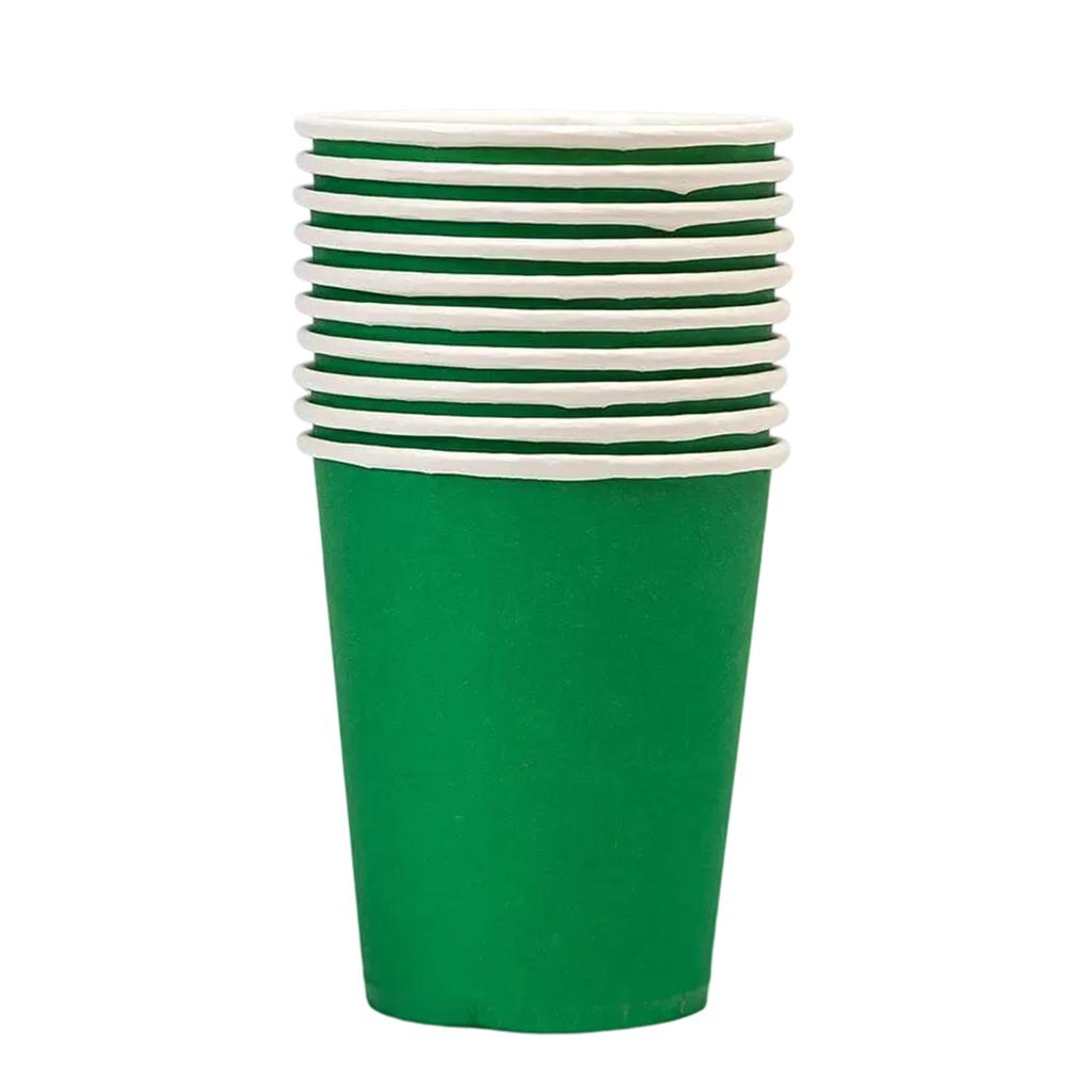 10pcs Eco Friendly Disposable Coffee Cups Paper Cups Compostable Single Wall Cups For Convenient Drink Service