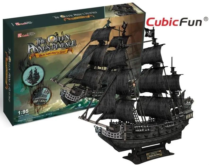 Puzzle divertente cubico 3d nave pirata vendetta della regina anna 308 elementi t4018h