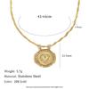 18K Gold-Plated Enamel Tarot Card Flower Pendant Necklace