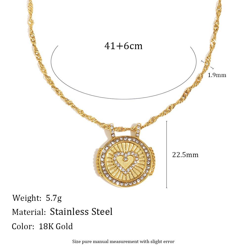 18K Gold-Plated Enamel Tarot Card Flower Pendant Necklace