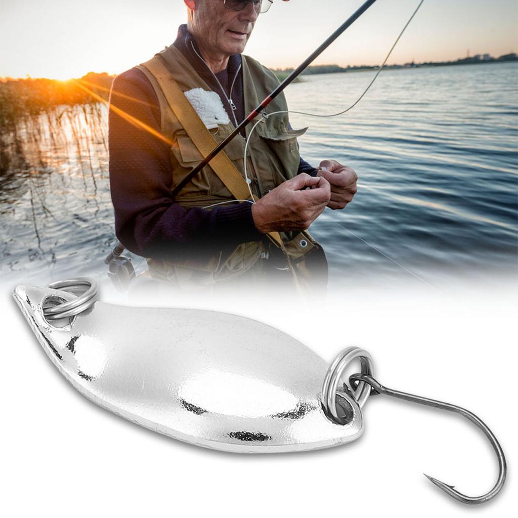 10pcs lot Fishing Lures Wobbler Baits SpoOn style Artificial Metal Baits Hook (Silver, 2.5g)