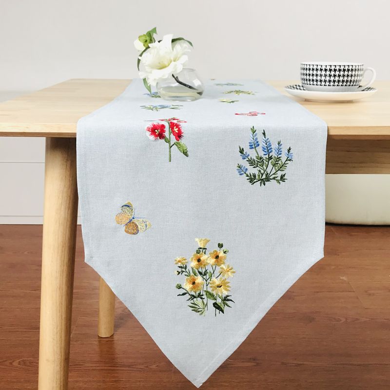 

Вышивка Гостиная Домашняя Скатерть для чайного столика Обеденный стол Обычно используемая Носовой платок Прямоугольный Острый угол, Длинный Флажок для стола 30*170