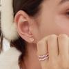 [Mother-of-pearl setting] [925 silver needle] Rosie Mini Heart Earrings / Rose Gold_Njmher01