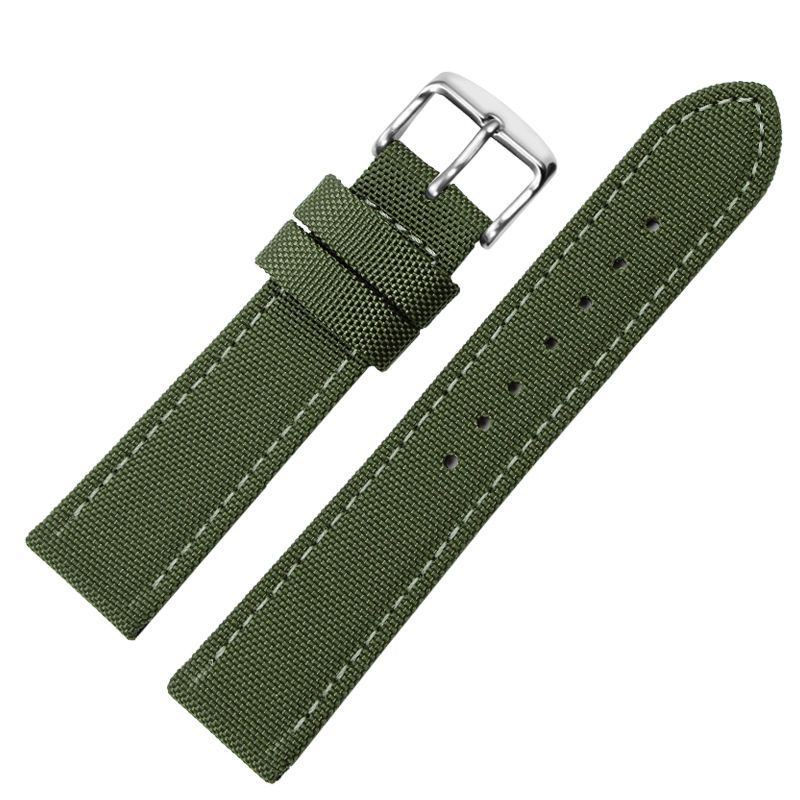 

18 мм 20 мм 22 мм Универсальный ремешок из нейлона и холста, водонепроницаемый ремешок для смарт-часов Casio Longines Citizen Tissot Seiko 19 мм 21 мм 23 мм 24 мм 18mm зелёный