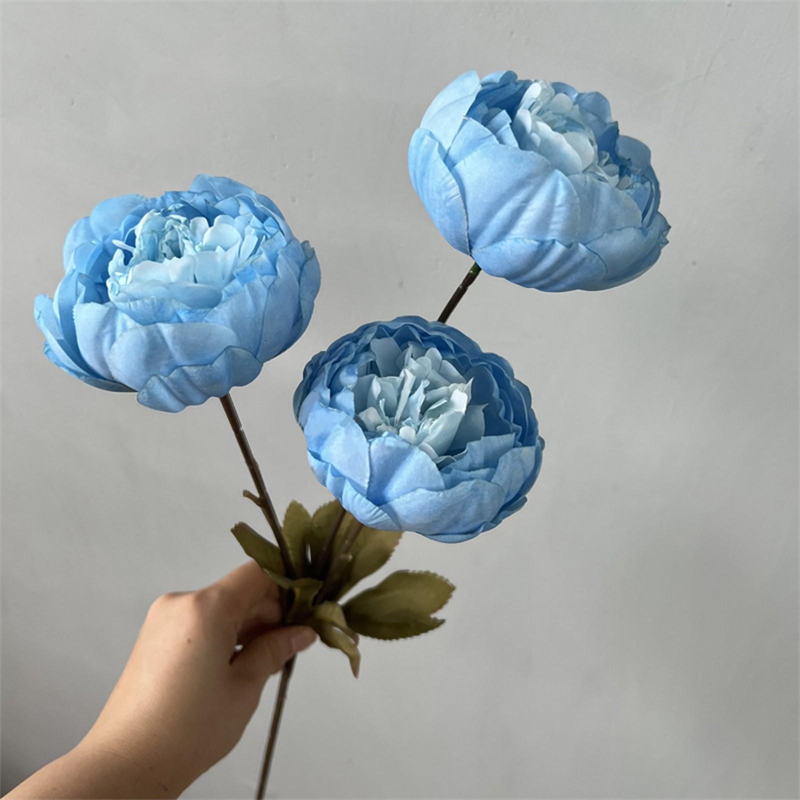 

3 головки пиона с сердцевиной искусственный цветок искусственная роза украшение для свадебной гостиной One Size синий