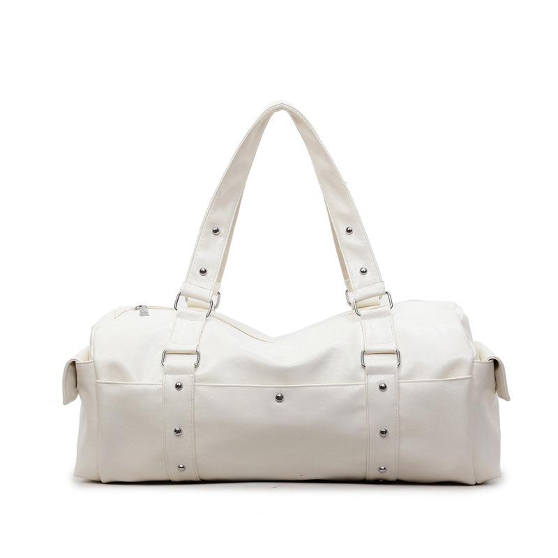 Rivet short trip bag large capacity luggage bag retro handbag commuter bag unisex trendy shoulder bag