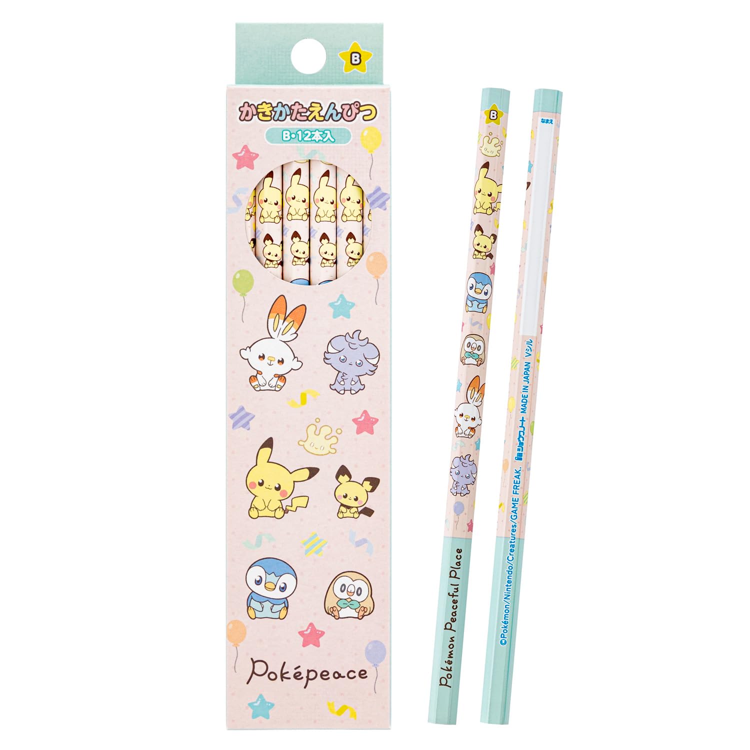 Showa Note Writing B 1 Dozen PokePeace 452404001 Pokémon Pencils, Pencils, Grade, (12 pencils),