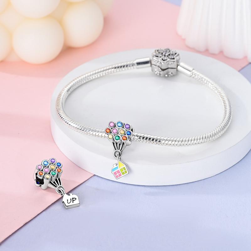 Original Charms Copper Colorful Balloons, House Beads Fit Charms Plata Bracelets For Women Jewelry Making Diy Fine Gifts