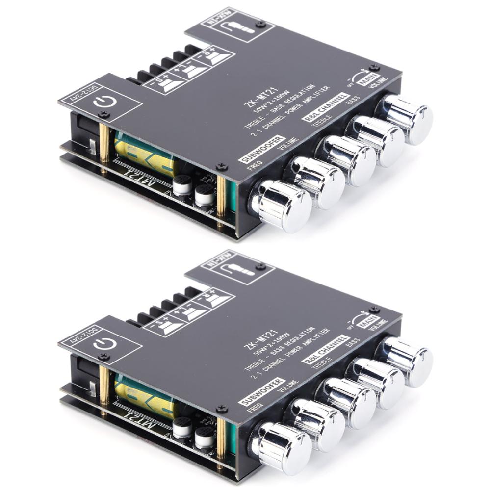 

ZK-MT21 Канал Bluetooth 5.0 CS8673E 2.1 Плата підсилювача сабвуфера 50 Вт*2 +100 Вт Потужний аудіо стереопідсилювач Плата Басовий підсилювач AUX