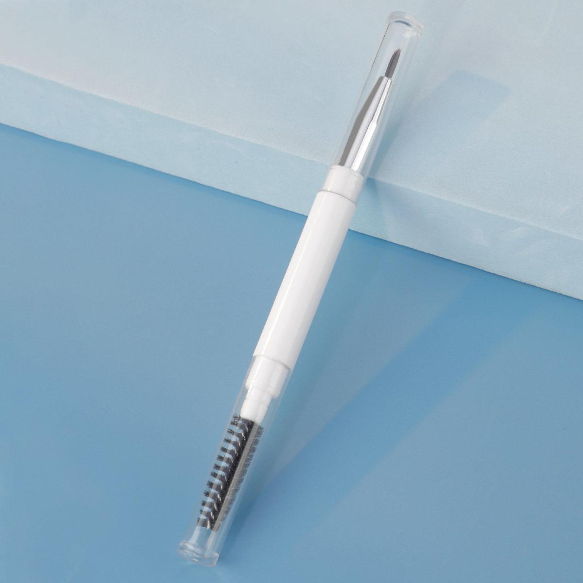 Портативная двусторонняя кисть для макияжа: Мягкая щеточка для консилера, Спиральная щеточка для бровей, Силиконовая кисть для губ и Инструмент для подводки глаз с колпачком.