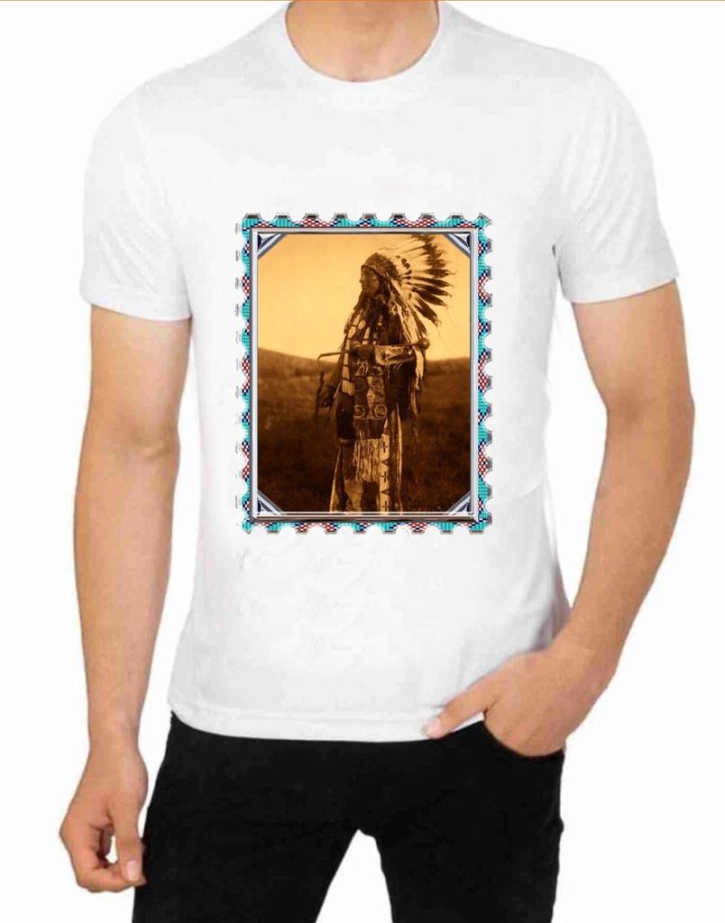 Chief High Hawk Native American Indian Art T-Shirt Art Vintage Prints