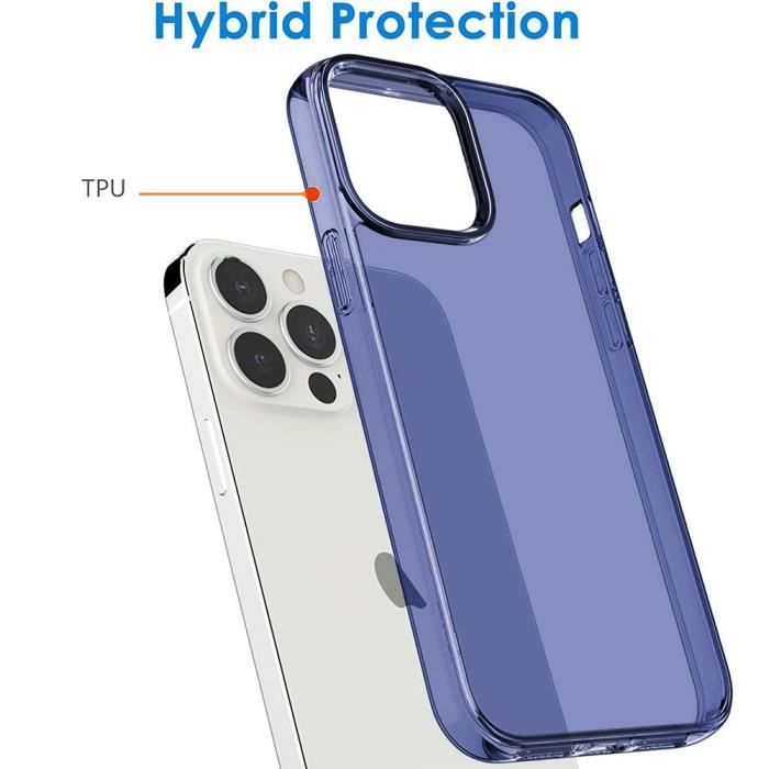 Coque de protection - Silicone - pour iPhone 14 Pro - Bleu Marine - Souple - Résistante aux rayures